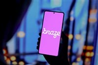 September 8, 2024, Paraguay. In this photo illustration, the Braze, Inc. logo is displayed on a smartphone screen — Stock Editorial Photography