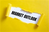 Text sign showing MARKET OUTLOOK - stock image