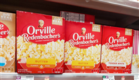 Los Angeles, California - July 21, 2024: Different boxes of Popcorn on a shelf in a supermarket — Stock Editorial Photography