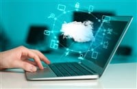 Hand working with a Cloud Computing diagram - stock image