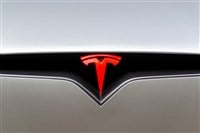 Tesla logo on car