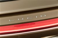 RALSKO ,CZECH REPUBLIC - 19 Sept 2023. LUCID Air. View of the rear hood of the car with the LUCID logo. Modern electric car LUCID. — Stock Editorial Photography