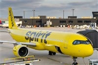 Airbus A321 jet (registration N710NK) operated by Spirit Airlines at Baltimore Washington International airport.