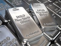 Silver bars or ingots background. Precious metal. 3d illustration 