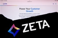 Dhaka, Bangladesh- 20 Aug 2024: Zeta logo is displayed on smartphone. — Stock Editorial Photography