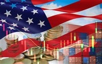 USA and China trade war economy recession conflict tax business — Photo