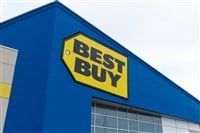 Toronto, ON, Canada ??? January 2, 2022: View at Best Buy store sign in Toronto. Best Buy is an American multinational consumer electronics corporation