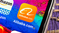 Alibaba application icon on Apple iPhone X smartphone screen close-up. Alibaba app icon. Alibaba.com is popular e-commerce application. Social media icon — Stock Editorial Photography