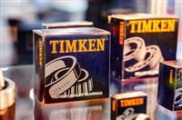 Kyiv, Ukraine - November 18, 2021: TIMKEN bearings at the exhibition