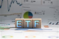 ETF or Exchange Traded Fund text on black block. — Photo