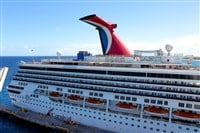 Cozumel, Mexico - May 04, 2022: Carnival Cruise Line, Carnival Valor anchored in Cozumel Port.