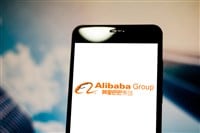 May 16, 2019, Brazil. In this photo illustration the Alibaba Group logo is displayed on a smartphone — Stock Editorial Photography