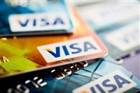 Pile of Visa credit cards - Stock Editorial Photography