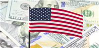 Flag of United States dollars background — Photo