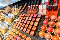 MILAN, ITALY - CIRCA NOVEMBER, 2017: cosmetics on display at Rinascente. Rinascente is a collection of high-end stores. - Stock Editorial Photography