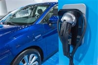 Los Angeles, USA - November 30, 2017: Chargepoint EV Charger on display during LA Auto Show at the Los Angeles Convention Center.