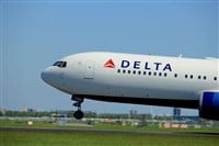 Amsterdam the Netherlands - May 4th 2018: N174DZ Delta Air Lines Boeing 767-300 takeoff from Polderbaan runway