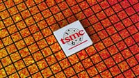 Taiwan Semiconductor Manufacturing Company TSMC logo, Taiwan Semiconductor manufacturing, Chip fabrication, IC production, Silicon Wafer, Nanotechnology, 3d render, Frankfurt - March 13, 2025 — Stock Editorial Photography