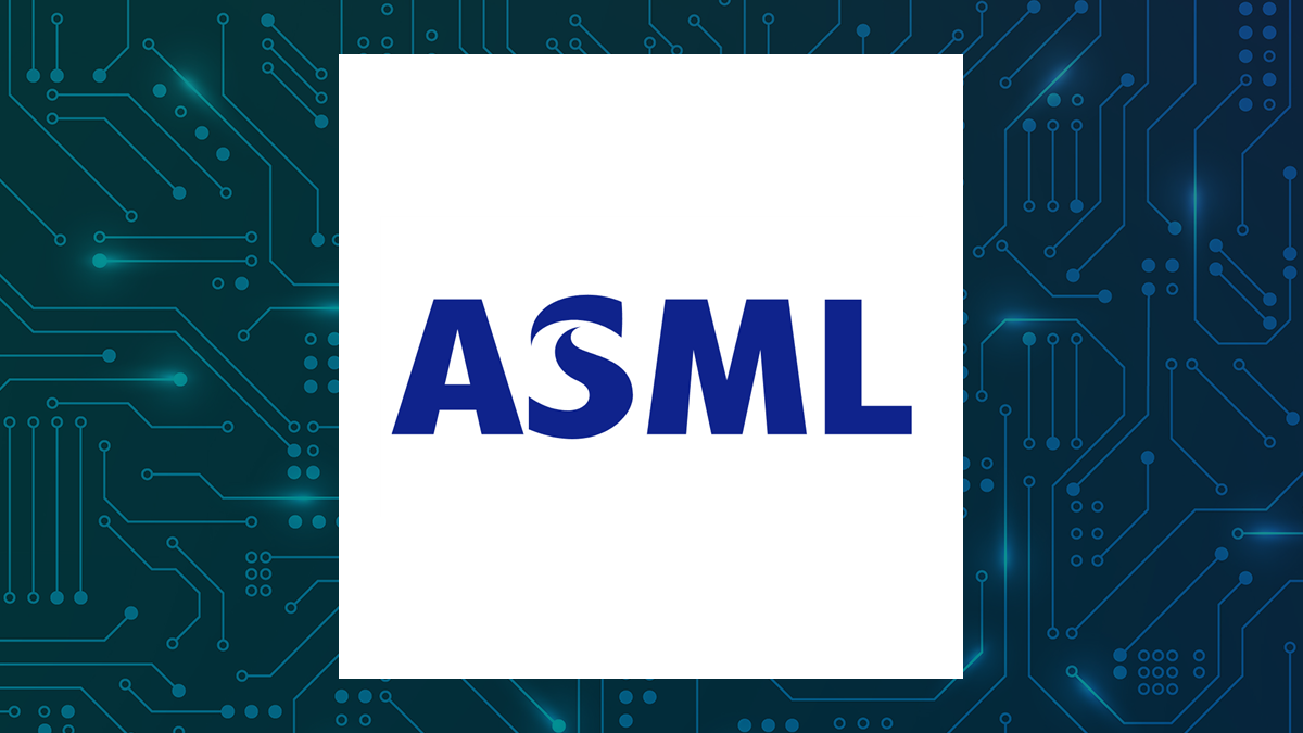 ASML logo with Computer and Technology background