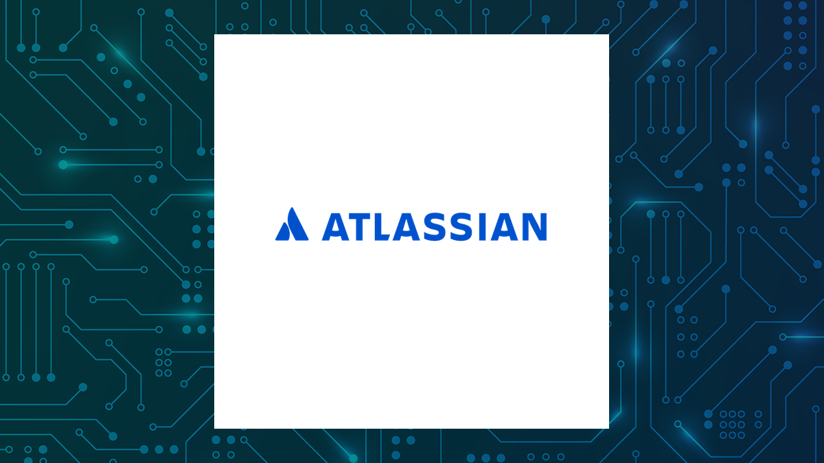 Atlassian logo with Computer and Technology background