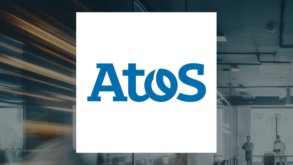 Atos logo with Business Services background