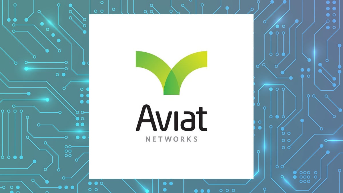Aviat Networks logo with Computer and Technology background
