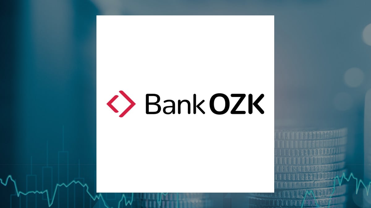 Bank OZK logo with Finance background