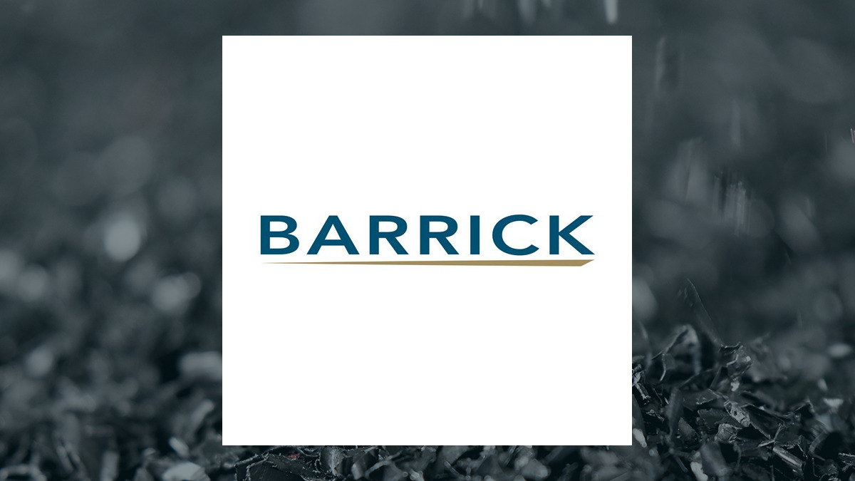 Barrick Gold logo with Basic Materials background