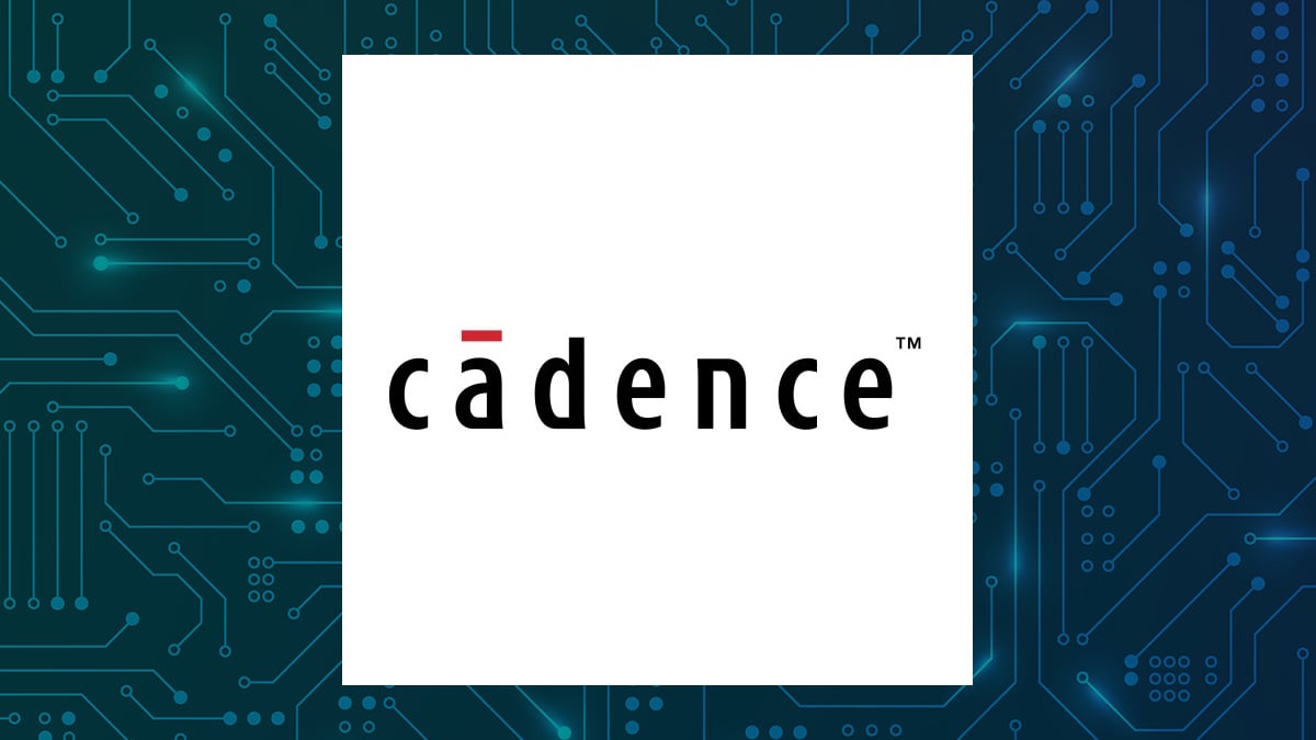 Cadence Design Systems logo with Computer and Technology background