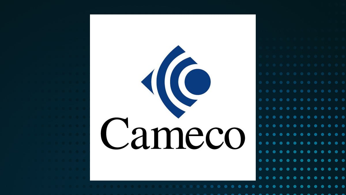 Cameco logo with Basic Materials background