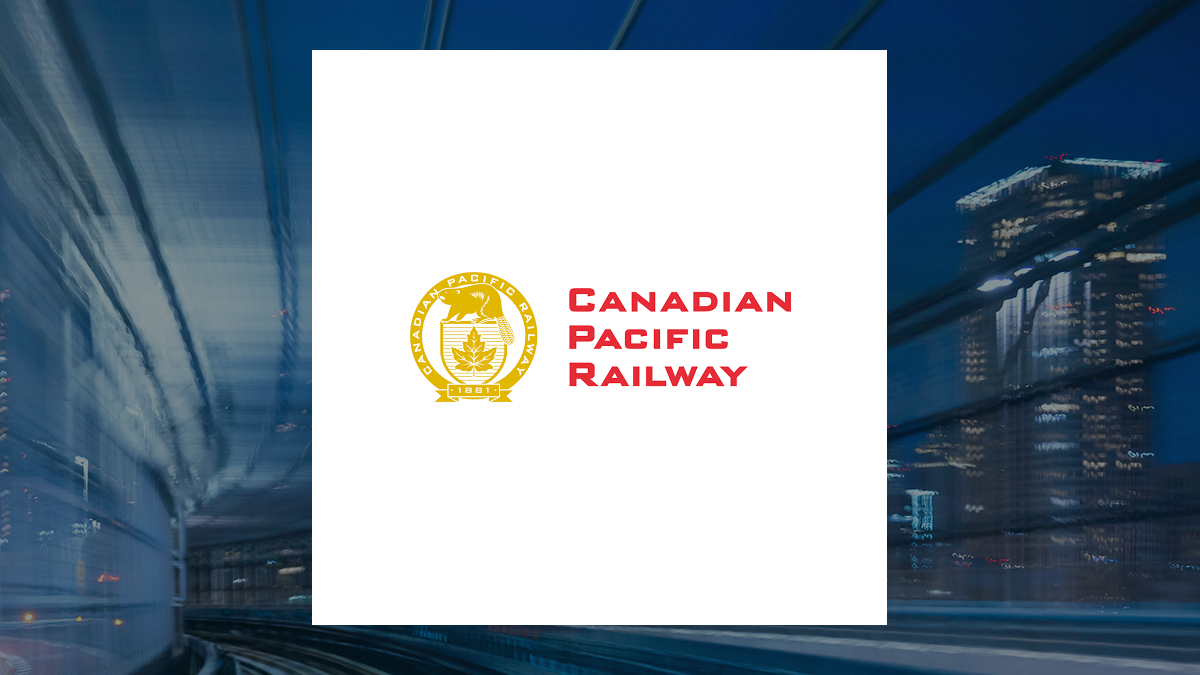 Canadian Pacific Kansas City logo with Transportation background