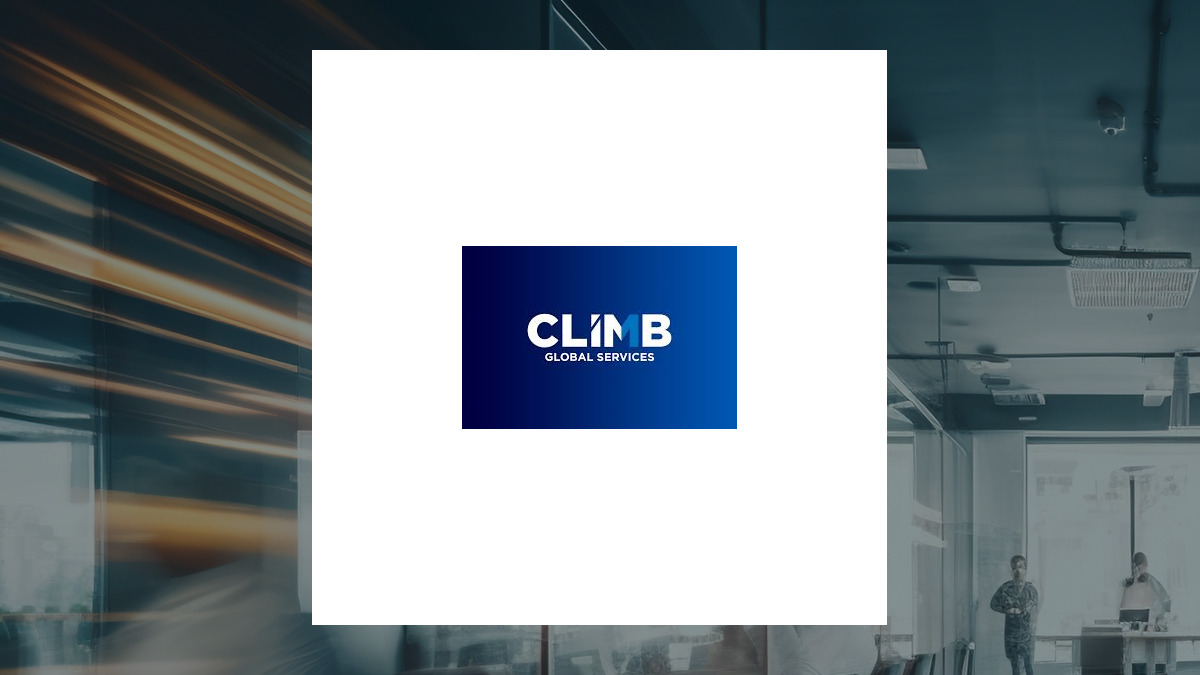Climb Global Solutions logo with Business Services background