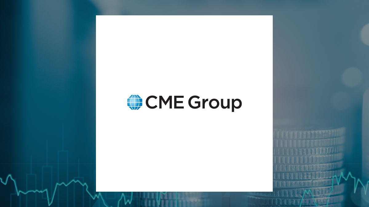 CME Group logo with Finance background