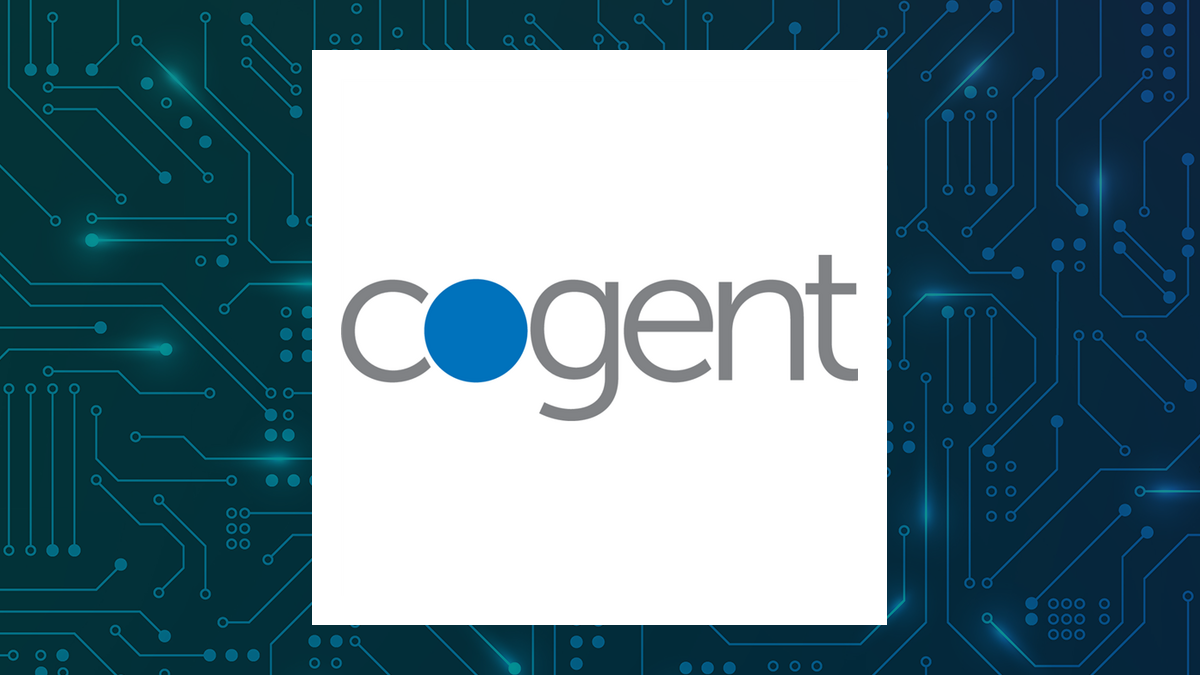 Cogent Communications logo with Computer and Technology background