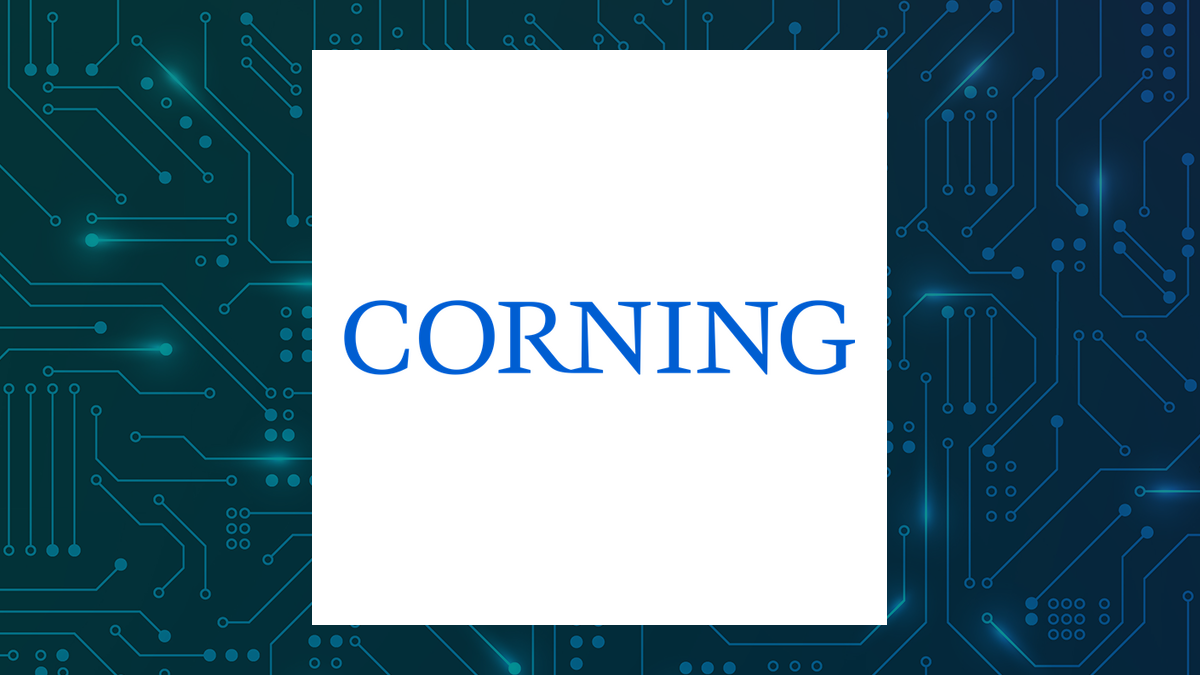 Corning logo with Computer and Technology background