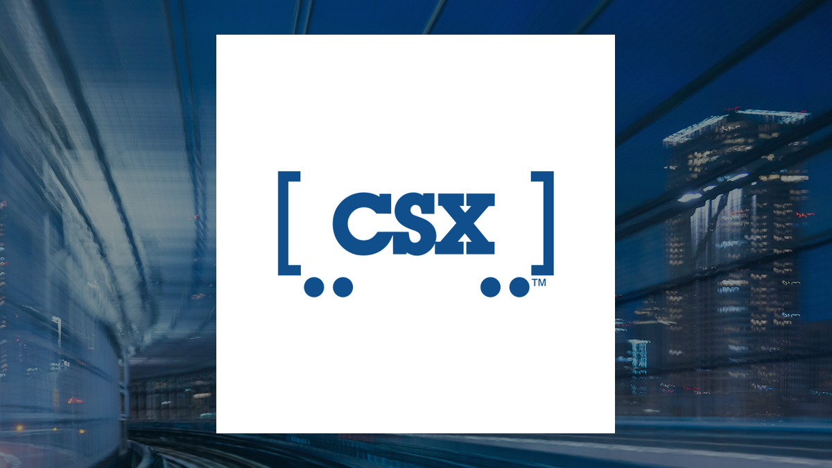 CSX logo with Transportation background