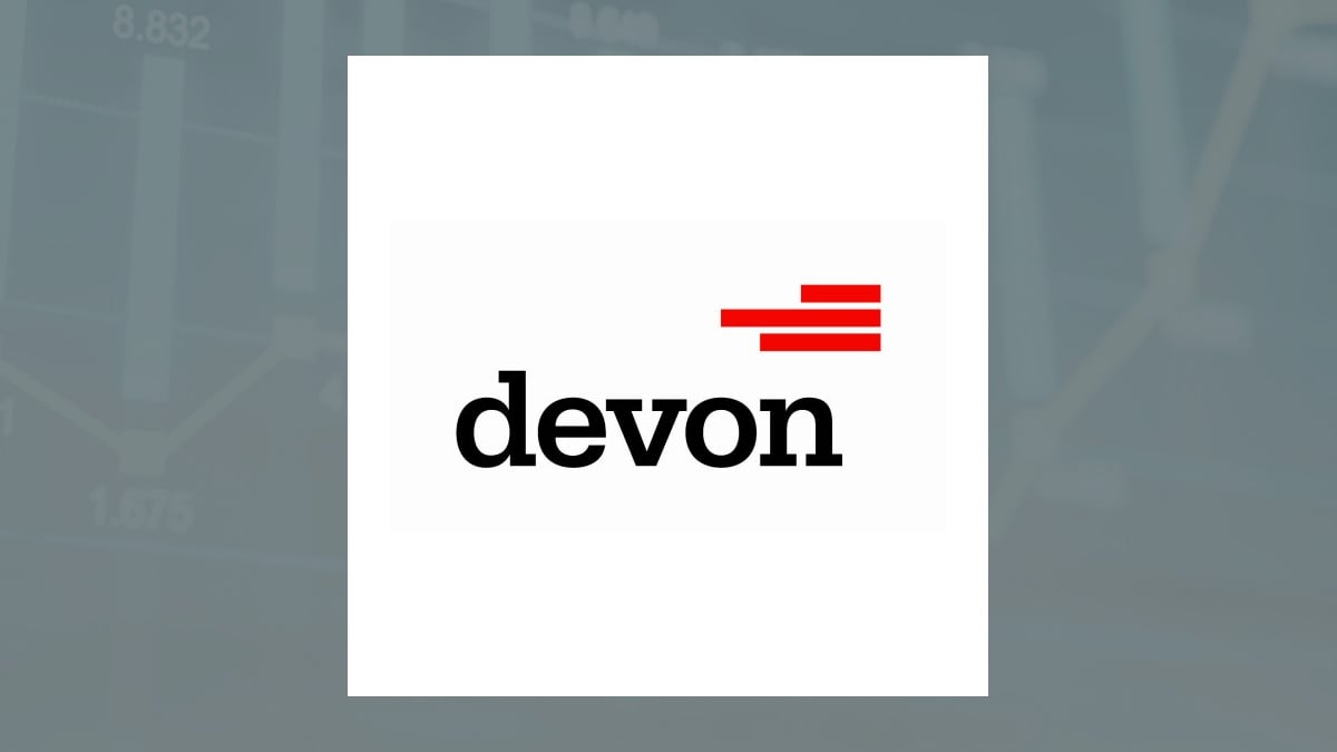 Devon Energy logo with Oils/Energy background