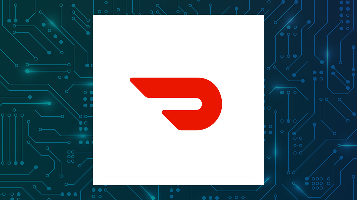 DoorDash logo with Computer and Technology background