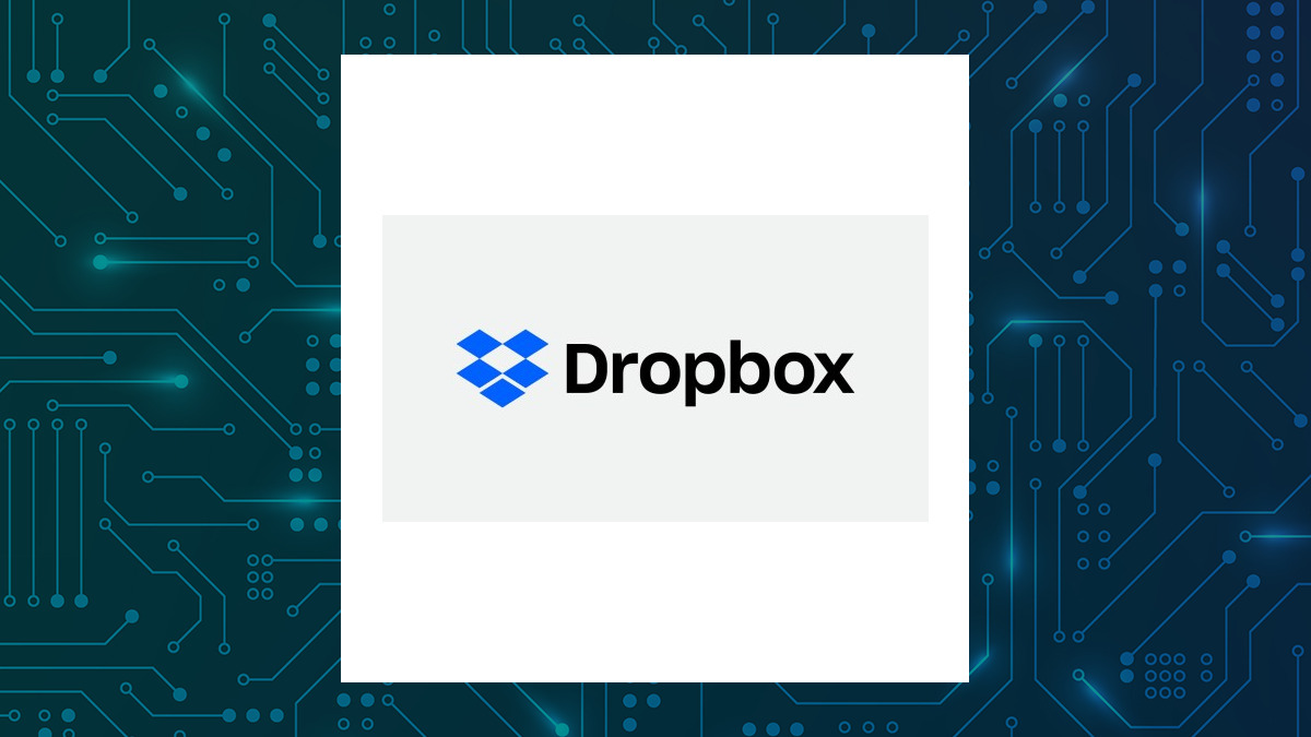 Dropbox logo with Computer and Technology background