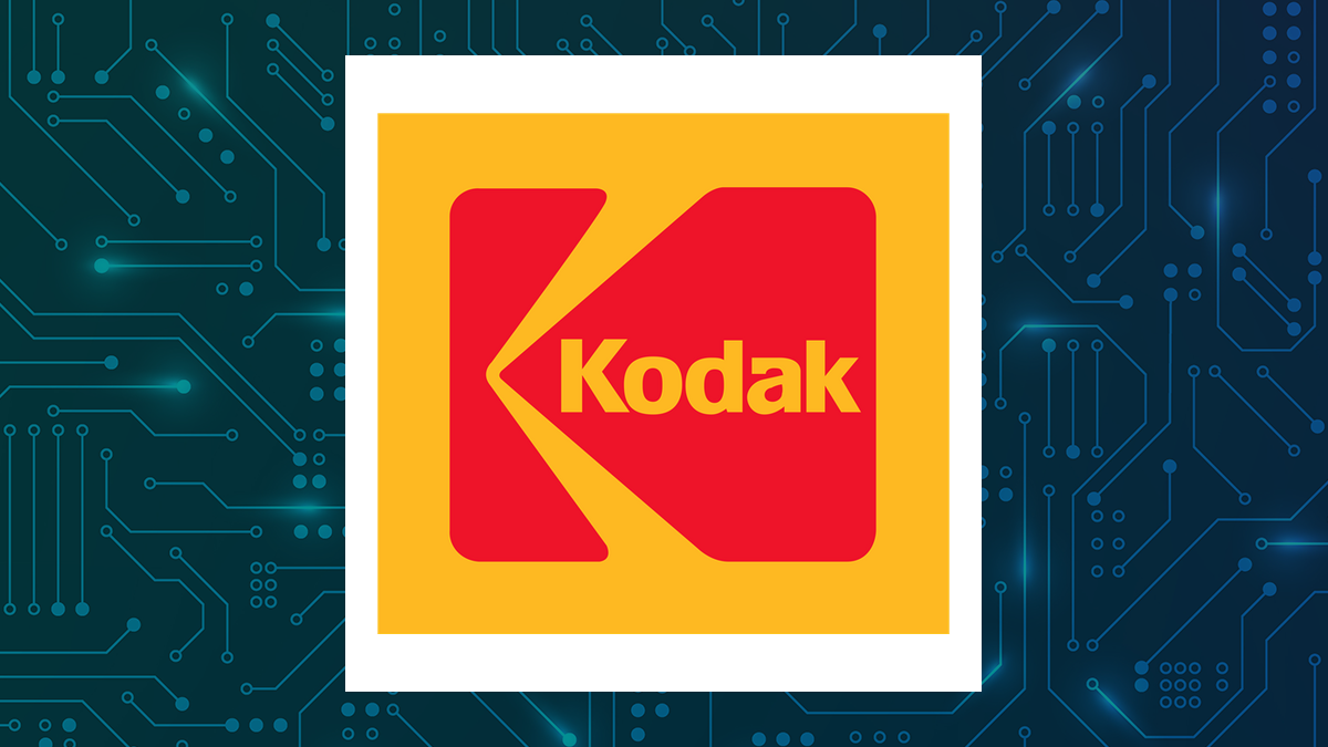 Eastman Kodak logo with Computer and Technology background
