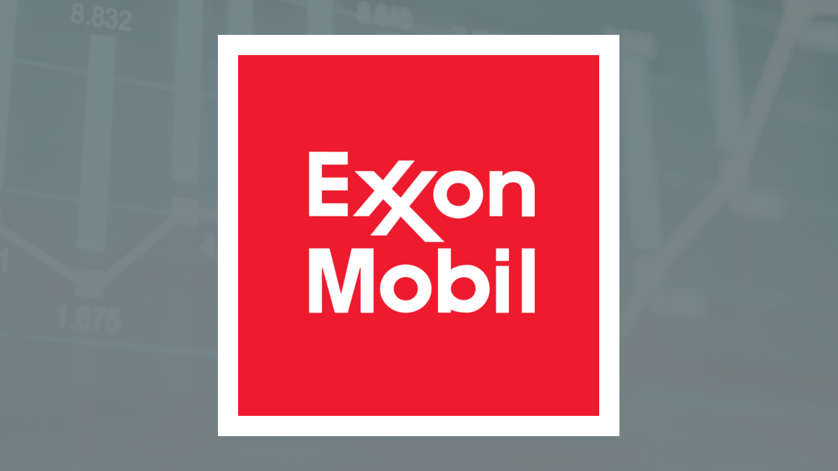 Exxon Mobil logo with Oils/Energy background