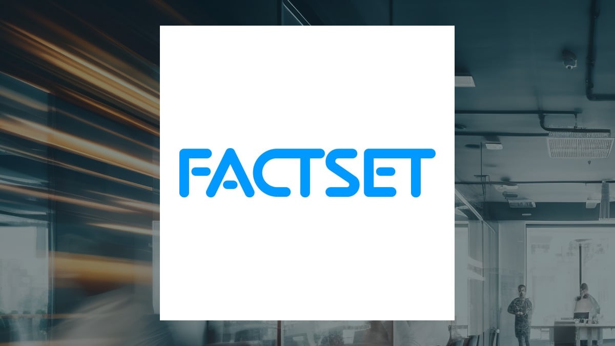 FactSet Research Systems logo with Business Services background
