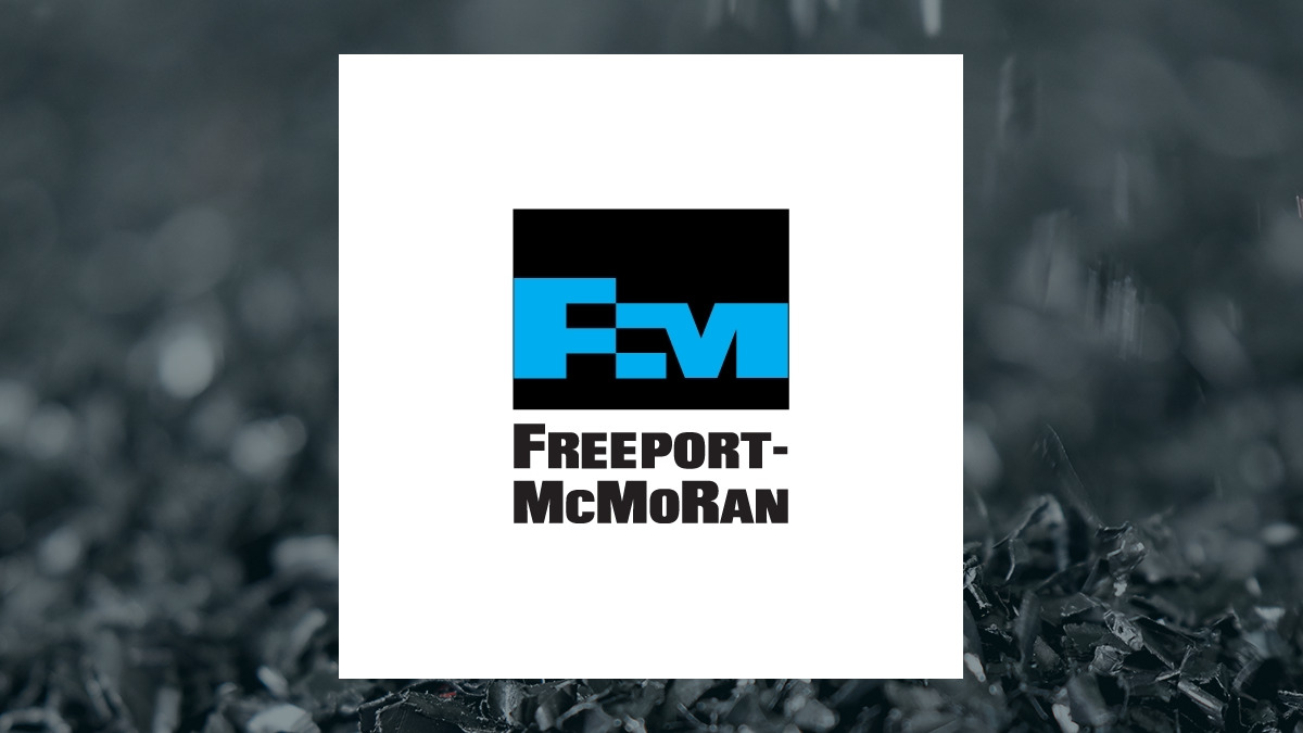 Freeport-McMoRan logo with Basic Materials background