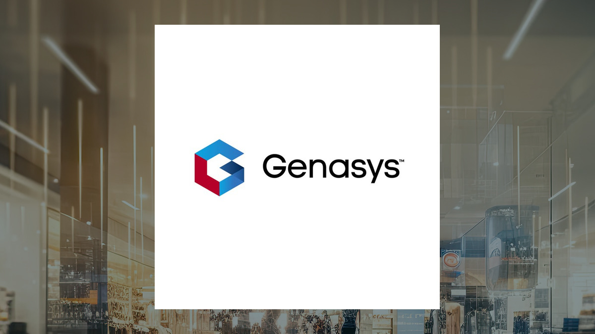 Genasys logo with Consumer Discretionary background