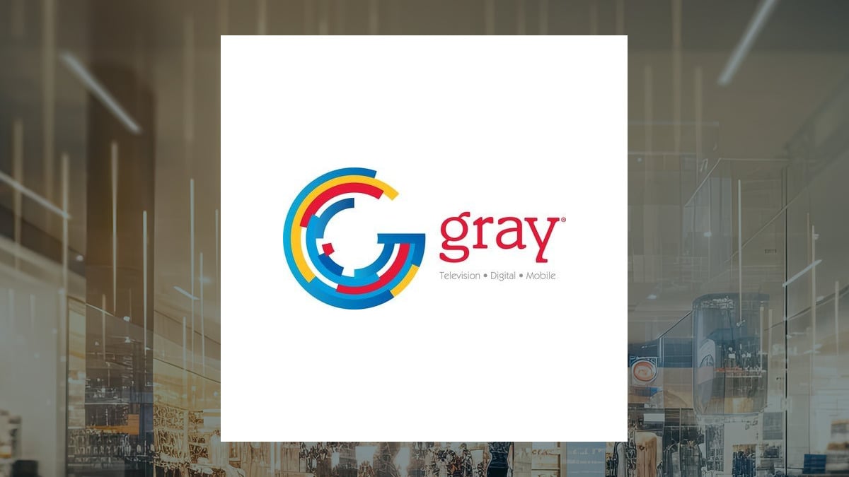 Gray Television logo with Consumer Discretionary background