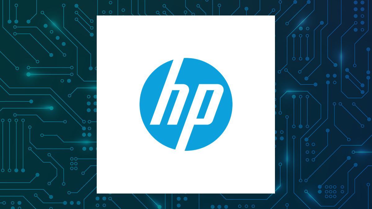 HP logo with Computer and Technology background