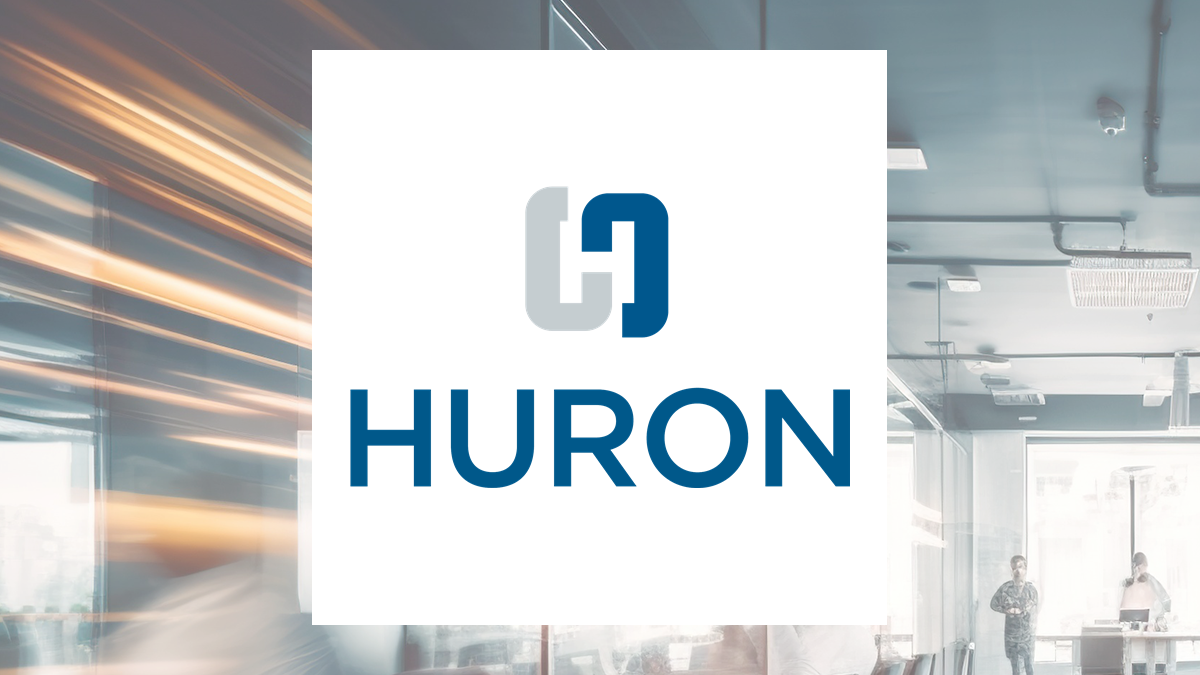 Huron Consulting Group logo with Business Services background