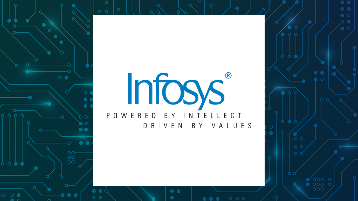 Infosys logo with Computer and Technology background