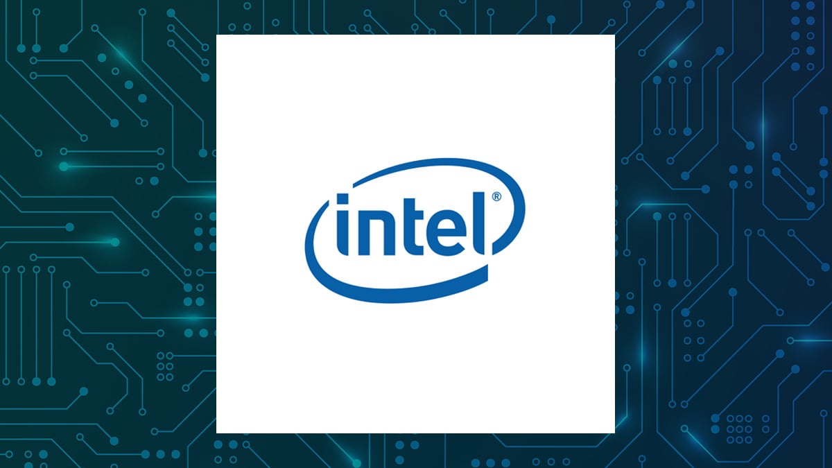 Intel logo with Computer and Technology background