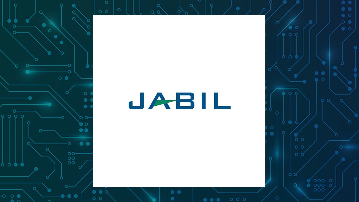 Jabil logo with Computer and Technology background